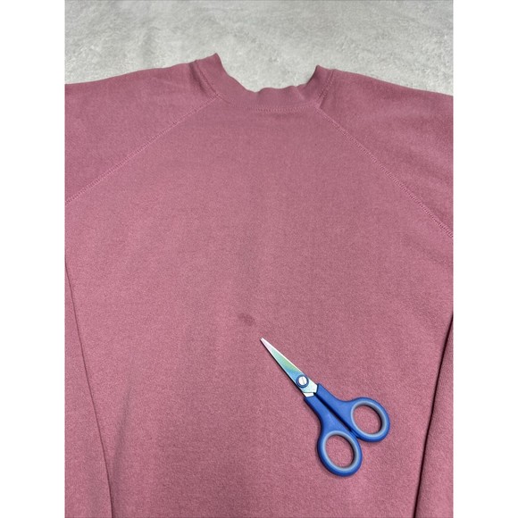 Vintage 90s Tultex Blank Soft Pink Crewneck Sweatshirt Size Large USA Made - Picture 3 of 10